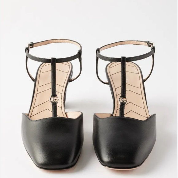 GUCCI GG-Marmont Leather Slingback Pumps - Picture 1 of 7